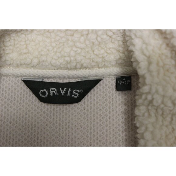 Orvis Stowe Sherpa Jacket Men’s Size Medium Faux Shearling Fleece Zip Front‎ - Picture 9 of 15